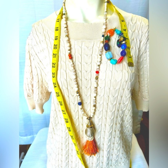 CHICO'S necklace and bracelet set - colorful beads / creamy pastels - Picture 1 of 7